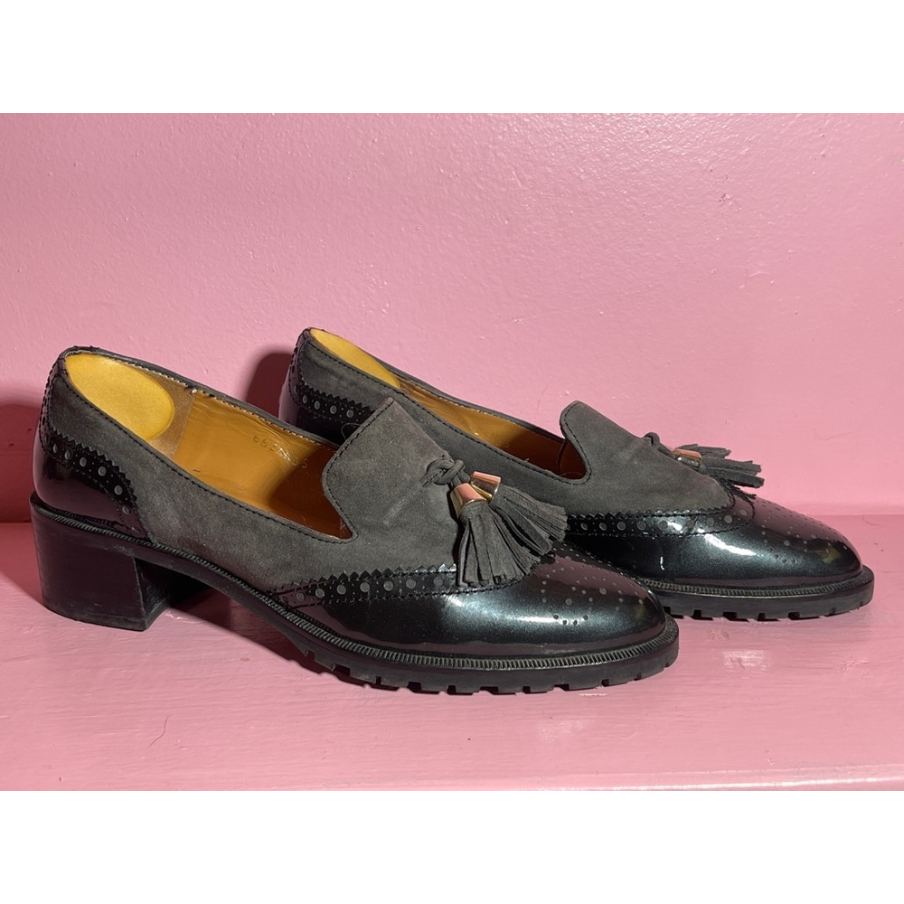 Women's Bravo Java Loafers Size 35 Gray and Black Made in Spain